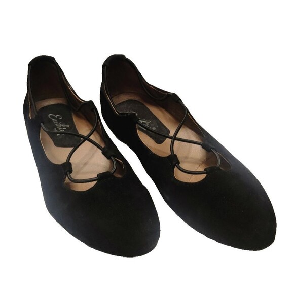 Earthies By Earth Black Ballerina Sneakers Women's 8B Suede Ballet Flats ESSEN - Picture 3 of 5